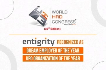 Entigrity Recognized with KPO Organization and Dream Employer of the Year Awards 2024 at the World HRD Congress
